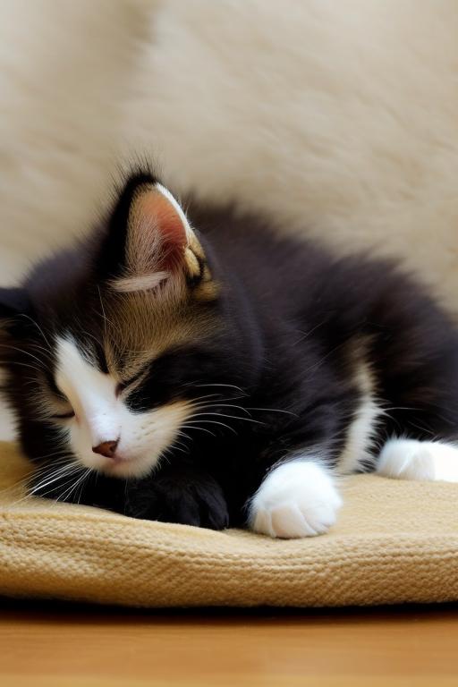 Kitten takes a nap